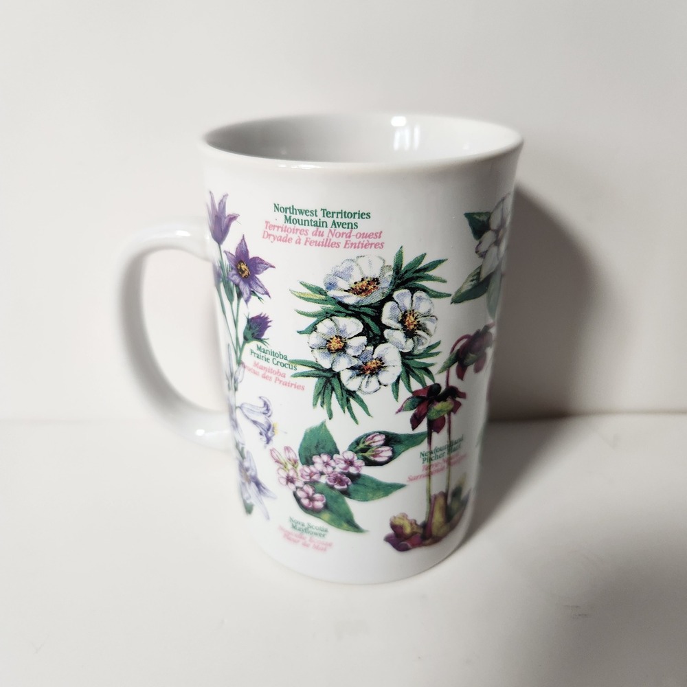 Capilano Discover Canada Provincial Flowers Botanical Coffee Mug‎ White Ceramic